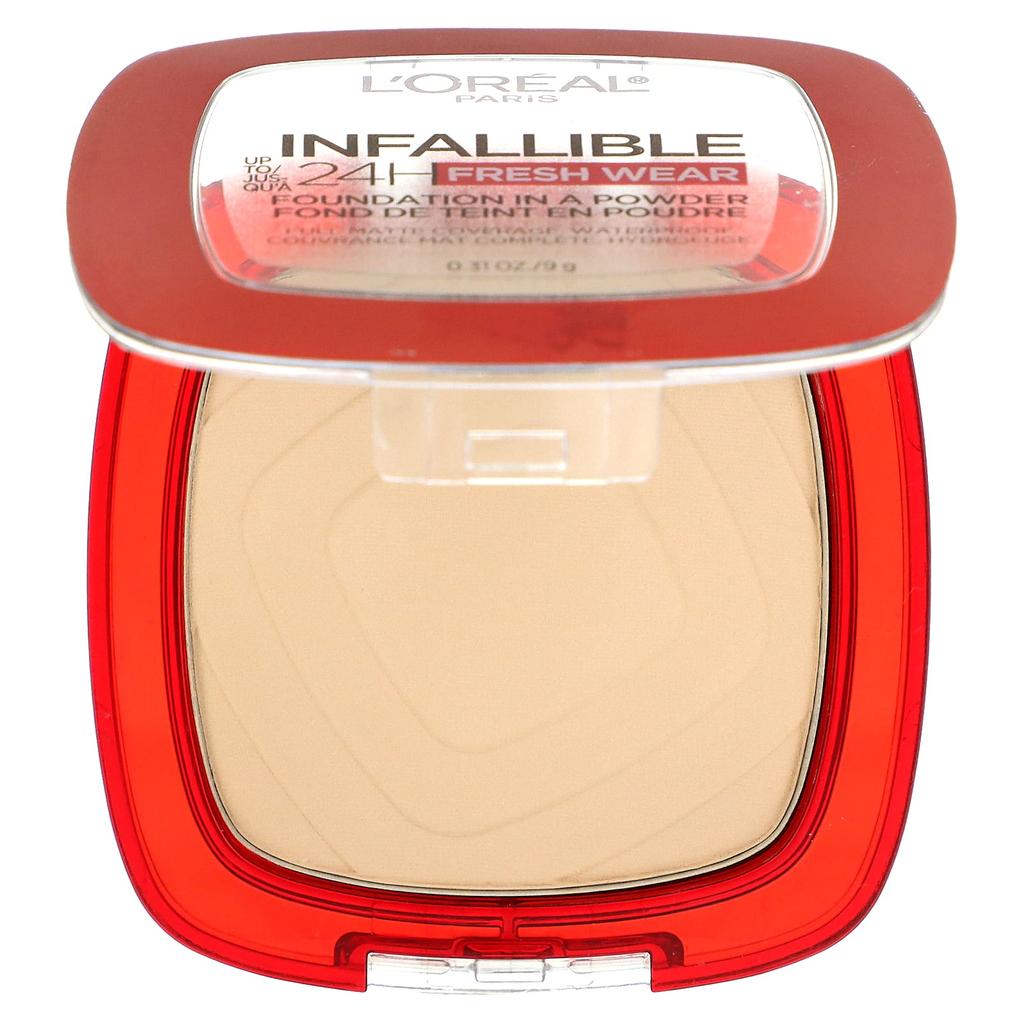 L'Oréal, Infallible 24-hour Fresh Wear, Powder Foundation, 130 True Beige, 9G(0.31Oz)