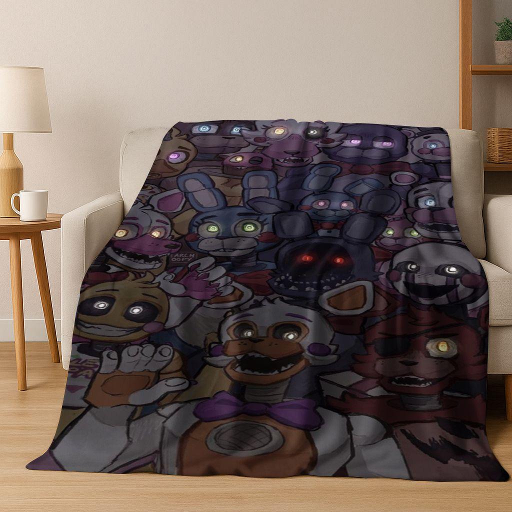 

3D F-FNAF Игра Мультяшное Фланелевое Одеяло Мягкое Теплое Плед для Кровати Спальни Комнаты Гостиной Путешествий Кемпинга Пикника Подарок 75x90cm