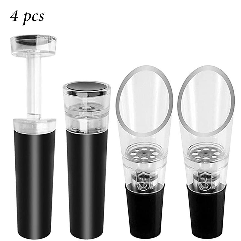 Wine Bottle Stopper Air Pump, Vacuum Sealed Saver, Wine Preserver, Liquor, Spiral Pourer, Aerator, Christmas