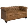 VidaXL Canapé Chesterfield 2 places Cuir artificiel Marron