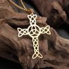 Style Trinity Celtic Knot Shield Pendant Witch Knot Necklace Men Women Irish Protection Amulet Jewelry