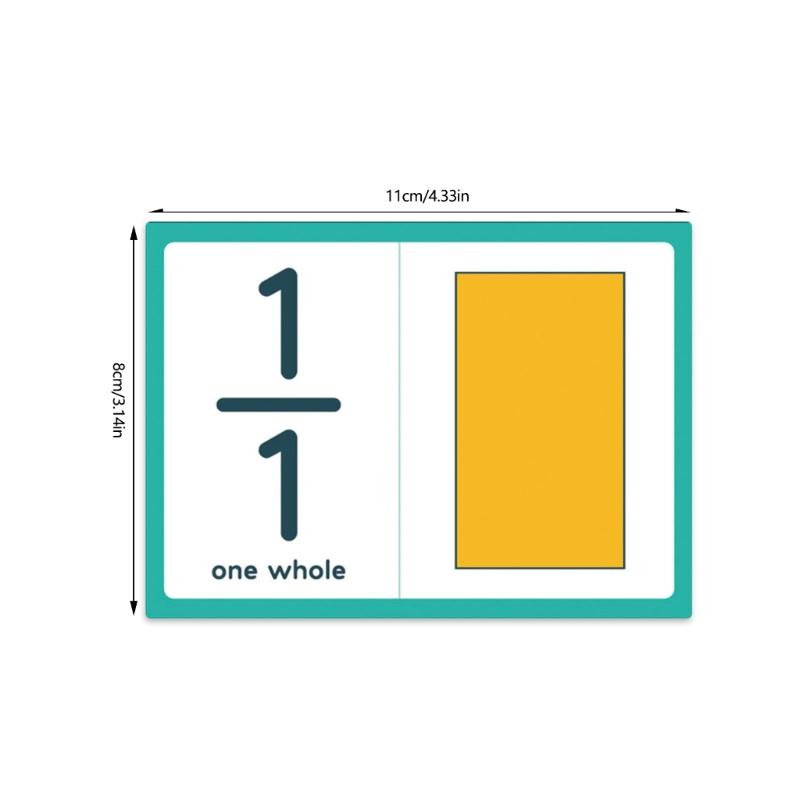 Fraction Educational Cards Math Study Tool For Students Teachers Homeschooling Materials Paper Visual Learning Aids