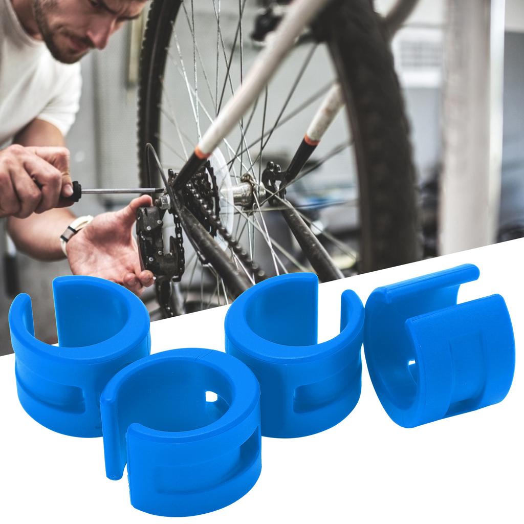 4pcs set Bike Front Rear Fork AntiCollision Rubber Guard Chain Sticker(Black )