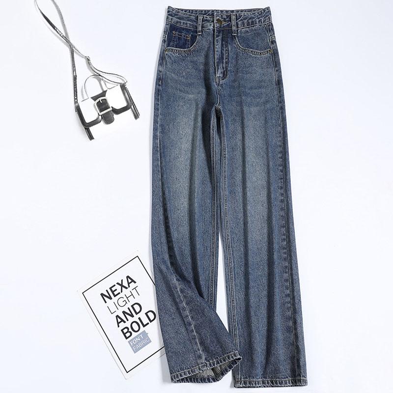 Baggy Jeans Women Casual Wide Leg Pants High Waist Loose Straight Floor Denim Pants Blue Jeans Vintage Clothes Spring and Summer