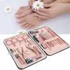 18PCS Stainless Steel Nail Clippers Set Portable Rose Gold Nail Art Tool Set PU Leather Case Nail Care Kit Nail Salons