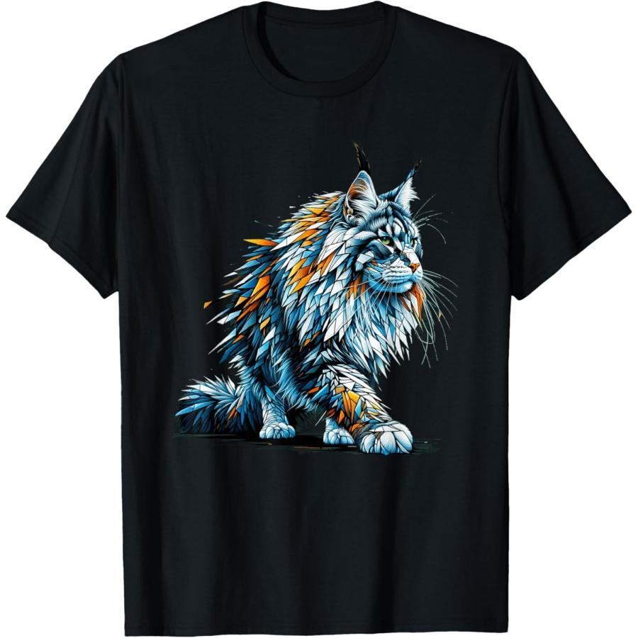 Polygon Art Maine Coon Cat Maine Coons T-Shirt XXXXXL чёрный