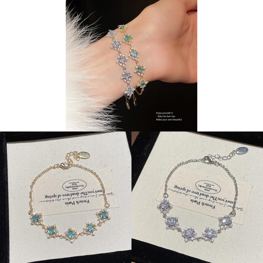 Zircon Flower Pendant Bracelet With Metal Plating For Womens Fashion Accessories