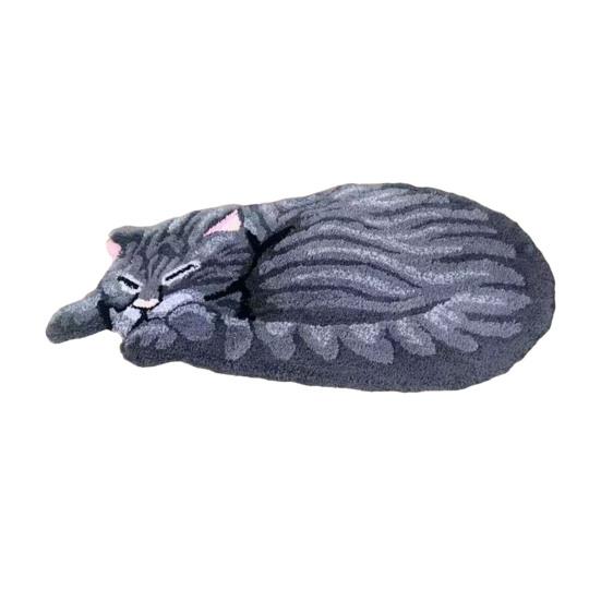 Plush Cat Rug Cute Cartoon Kitten Floor Mat Anti-Slip Soft Bedside Rug for Bedroom Living Room Playroom Kids Room Decor