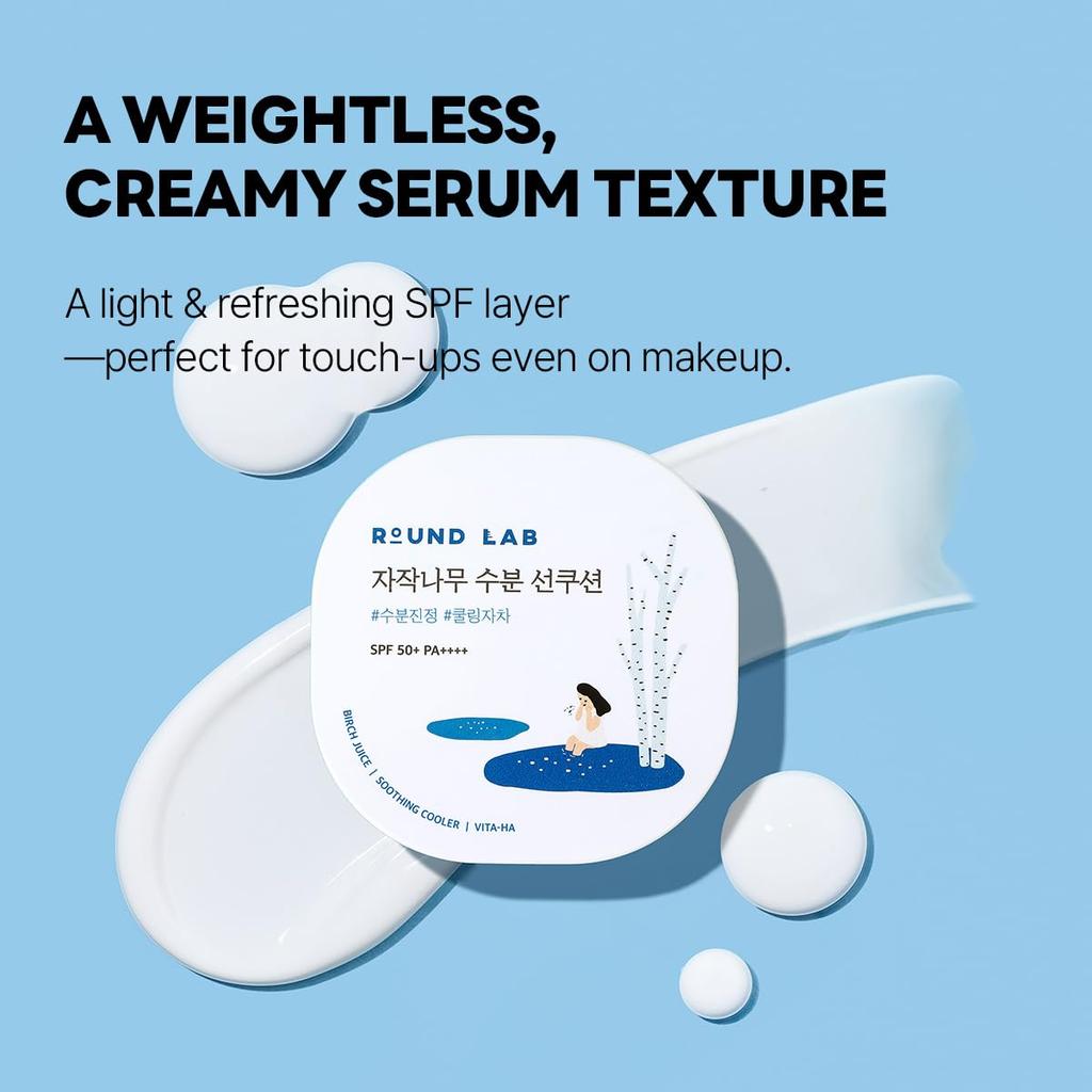 [ROUND LAB] Birch Juice Moisturizing Sun Cushion 15g SPF 50+ PA++++