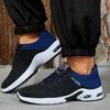 Men's New Breathable Knit Mesh Running Shoes, Platform Soft Sole Lace-Up Sneakers, Lightweight Casual Athletic Shoes for Men