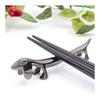 Smiti Animal Chrome Chopstick Rests / Knife Rests, Set of 5 (Dachshund, Black)