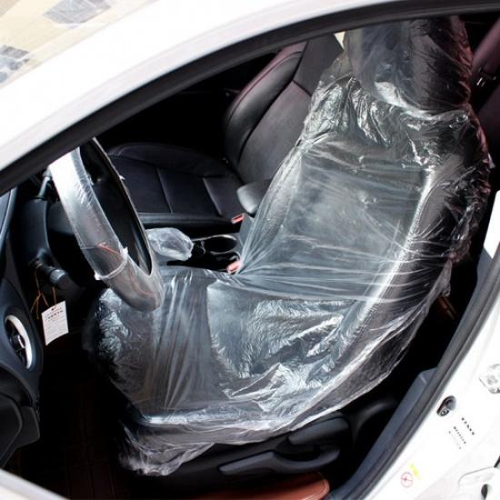 New Car Disposable Waterproof Plastic Steering Wheel+Seat+Shifting Lever Cover
