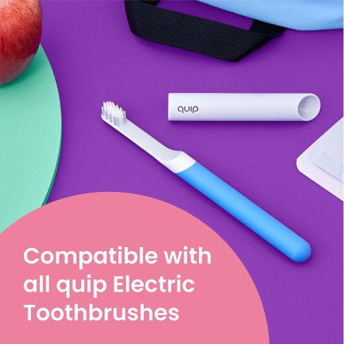 Quip Sonic Toothbrush Replacement Heads for Kids - 3-Pack - Tested Quip Small Brush Head Refills for Electric Toothbrushes - Soft Bristles, Compact an