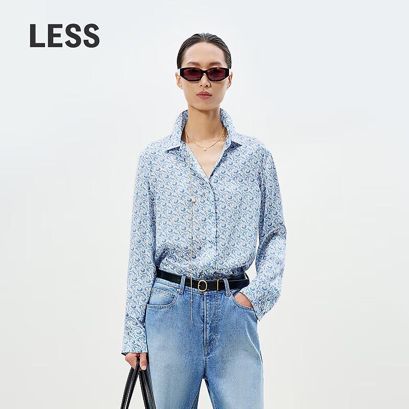 

LESS 2025 Spring Silk Blend Long Sleeve Collared Shirt S