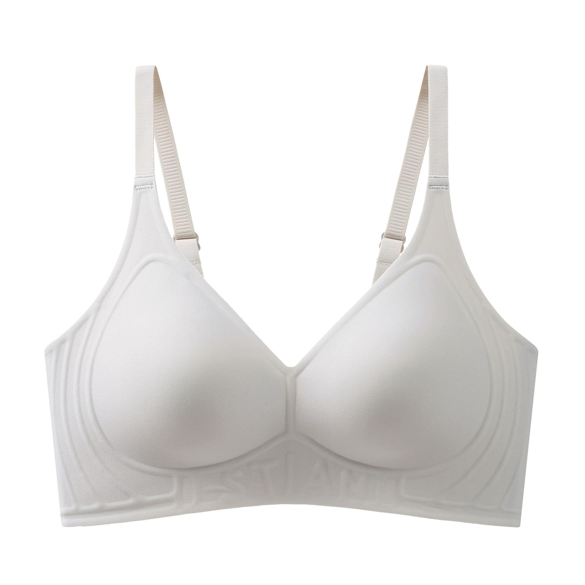 

Traceless nude lifting underwear, thin soft support, gathering support, anti-sagging, no steel ring, beautiful back, breathable bra S серый