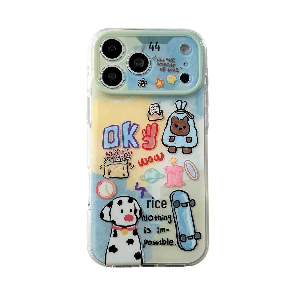 Graffiti Cartoon OK Dog iPhone 17 Pro Max Case, Fits Apple 16, Double Layer IMD, Precision Holes for 14/15