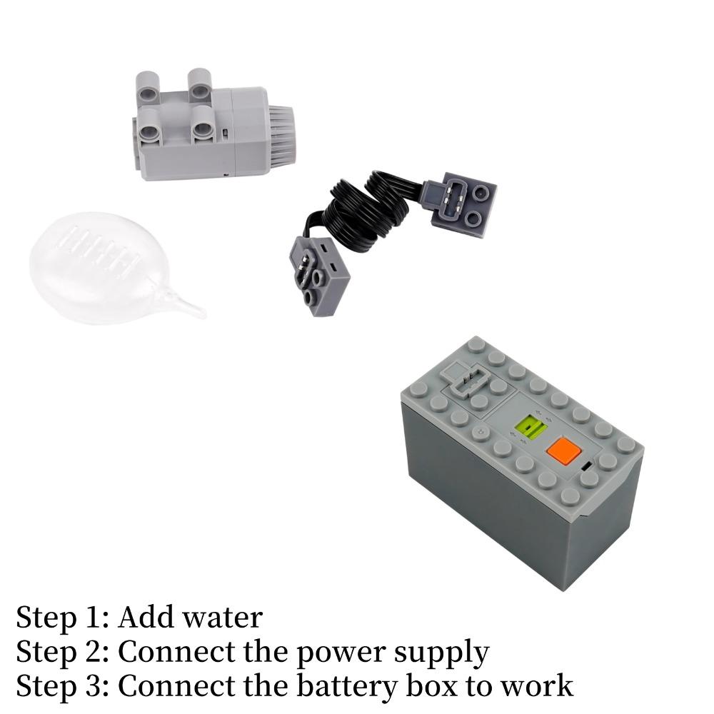 DIY Building Blocks Technical Motor Sprayer Electric Exhaust Modified Motor For High-Tech Train Car Parts Compatible with Legoed