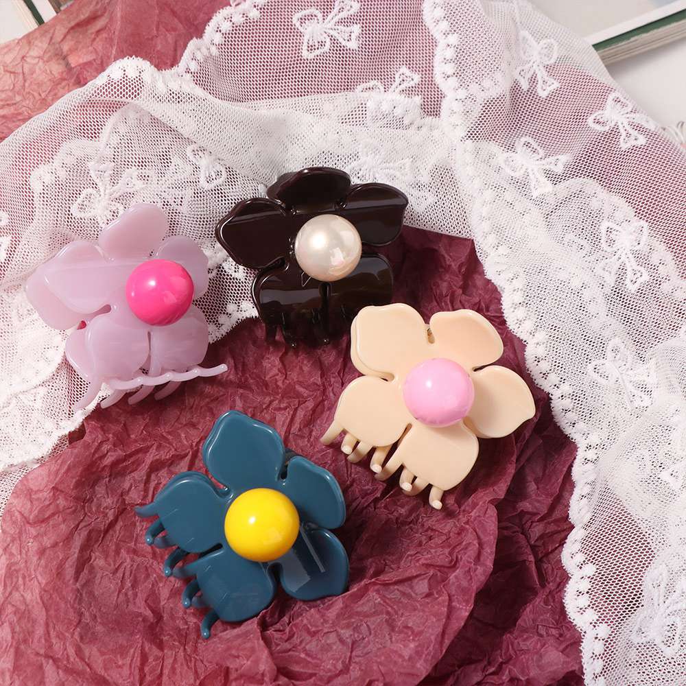 Hairpin Hair Crab Clip Plastic Plastic Shark Clip Fashion Flower Hair Claw Female