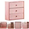 Mini Doll House Bookcase Playset Accessories - Miniature Wood Bookshelf & Cabinet Living Room Unit