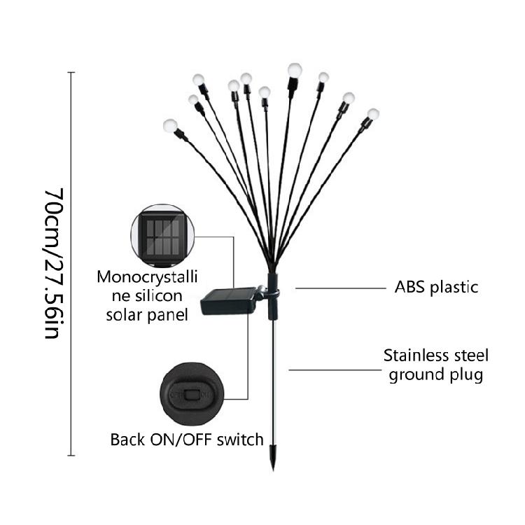Decorative Solar Garden Lights Outdoor Waterproof Firefly- for Path Lights for Y