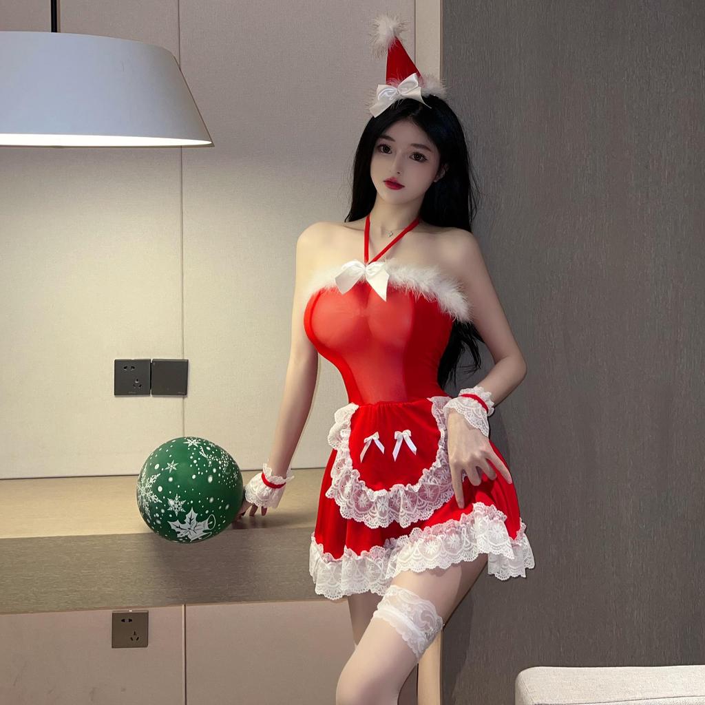 Gueimeizi Sexy Maid Lingerie: Christmas Temptation Pajama Set