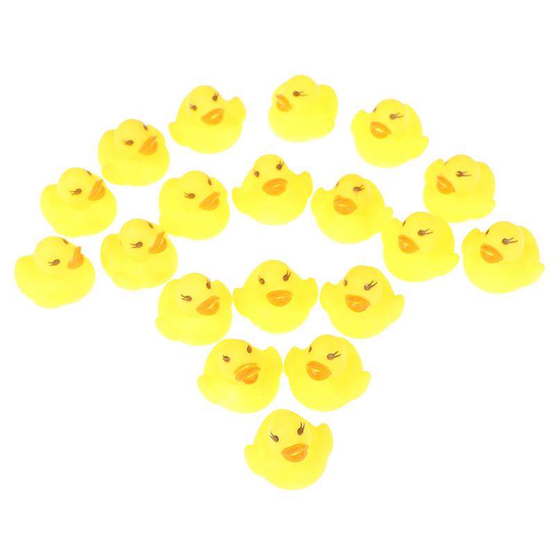 20Pcs/Bag Rubber Yellow Duck Baby Shower Water Toys Children Gift Baby Bath Toys