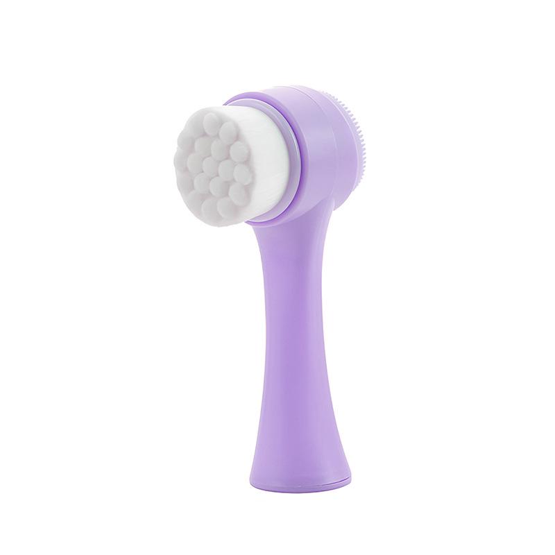 Dual-Sided Silicone Facial Cleansing Brush - Soft Blackhead & Pore Massager