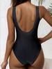 Jednoczęściowy strój kąpielowy damski 2026 Nowy Czarny na ramiączkach z dekoltem V Seksowny Monokini Kostium kąpielowy Letni Bez pleców Strój plażowy Damski