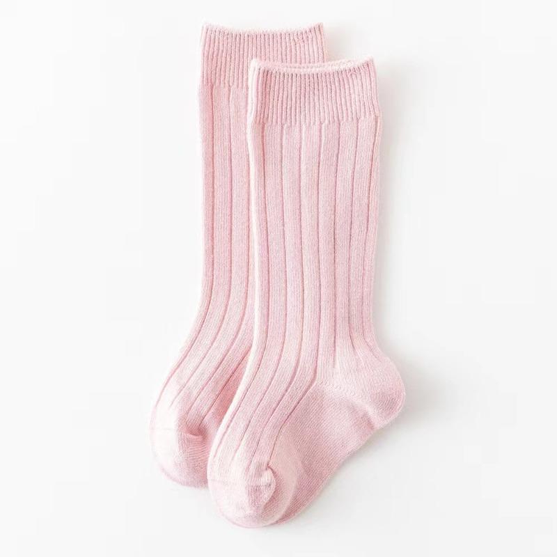 Lässige einfarbige Baby Jungen Mädchen Kniehohe lange Socken Baumwolle Atmungsaktiv Streifen Weiche Kindersocken Kinder Schulsocken