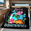 Dinosaurs Blanket Personalized Name Soft Comfortable Stylish Blanket Car Blanket Perfect For Travel Camping Outdoor Home Suitable For All Seasons