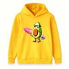 Kids Boys Girls Hoodie, Cool Avocado Surfer Cartoon Print Pullover Hooded Sweatshirt, Casual Long Sleeve Top for Beach Holiday Daily Wear 3-12 Years