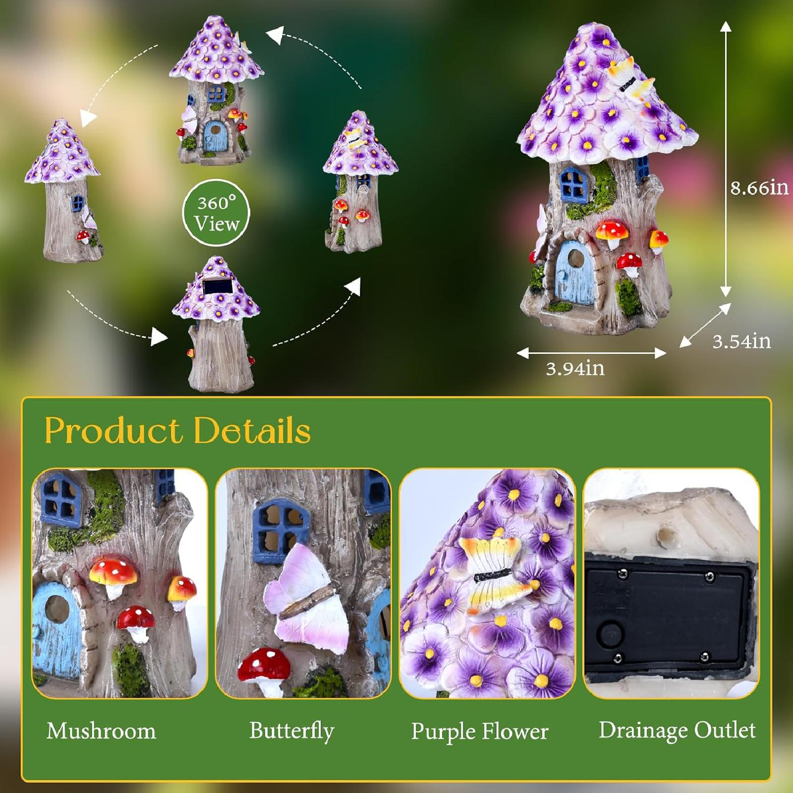 

Солнечные грибные фонари смола ремесла садовая скульптура уникальное кукольное искусство уличный декор аксессуары для дома лужайки сада патио M