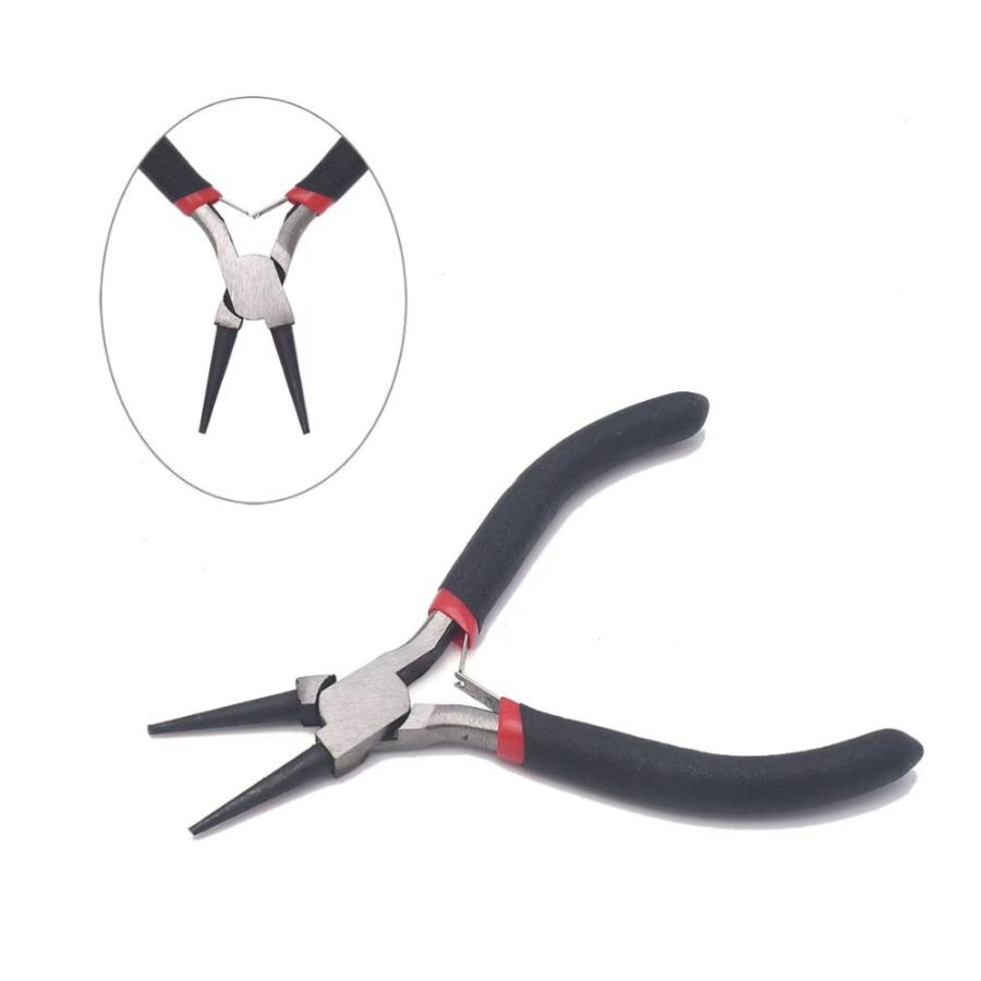 4.5 Inch Mini Small Pliers with Teeth and Pointed Nose Pliers Handmade Small Flat Mouth Pliers Jewelry Pliers Extended Toothless
