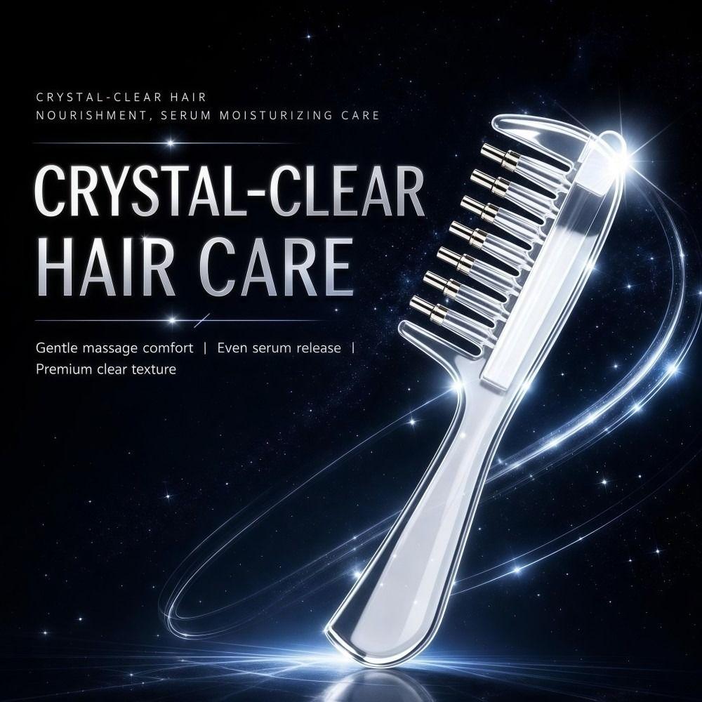 Transparent Scalp Liquid Applicator Comb Liquid Guiding Scalp Massager Comb Unisex