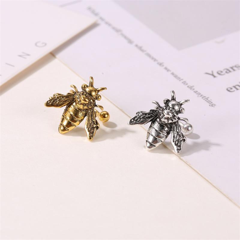 Boucles d'oreilles manchette d'oreille rétro en forme de U Petite Abeille pour femmes