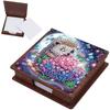 Wooden DIY Memo Paper Storage Box Diamond Art with 160 Papers Diamond Painting Memo Pad for Home Office and School Supplies
