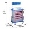 ABS Multifunctional Anesthesia and Infusion Emergency Cart with Five Drawers