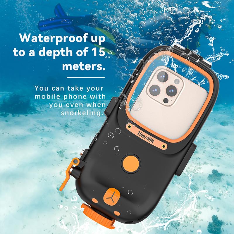 Luxury IP68 Waterproof Phone Case for iPhone 16 15 Pro Max 14 13 12 11 7 8 Xs SE 360 Full Diving Cover Bluetooth Control Shutter