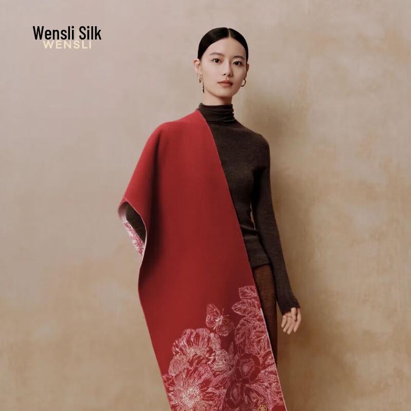Wanshili Wool Jacquard Shawl Scarf