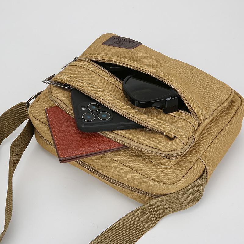 Men's Canvas Waist Pack – Large Capacity Outdoor Fanny Bag with Phone Pocket for Running Hiking & Travel