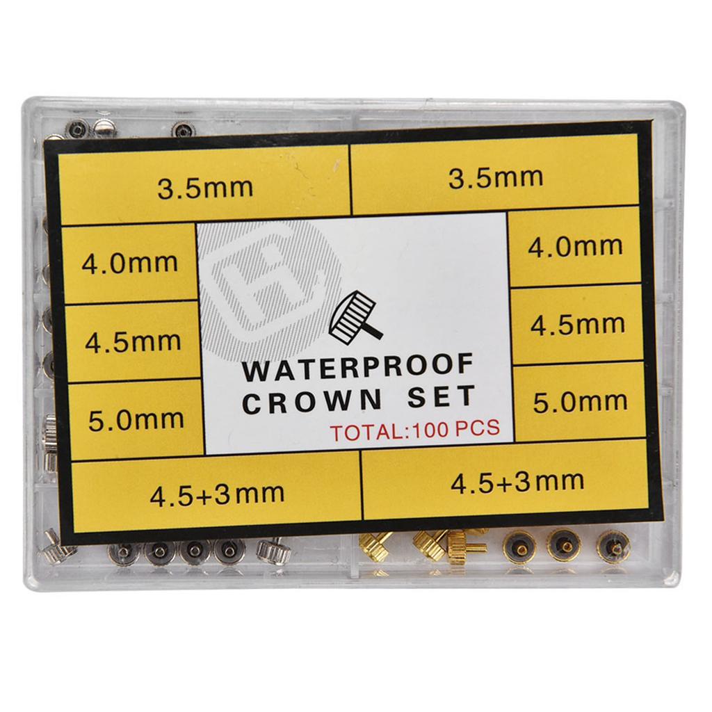 Assorted Watch Crown Parts Replacement Accessories Watch Repairing Tool Kit