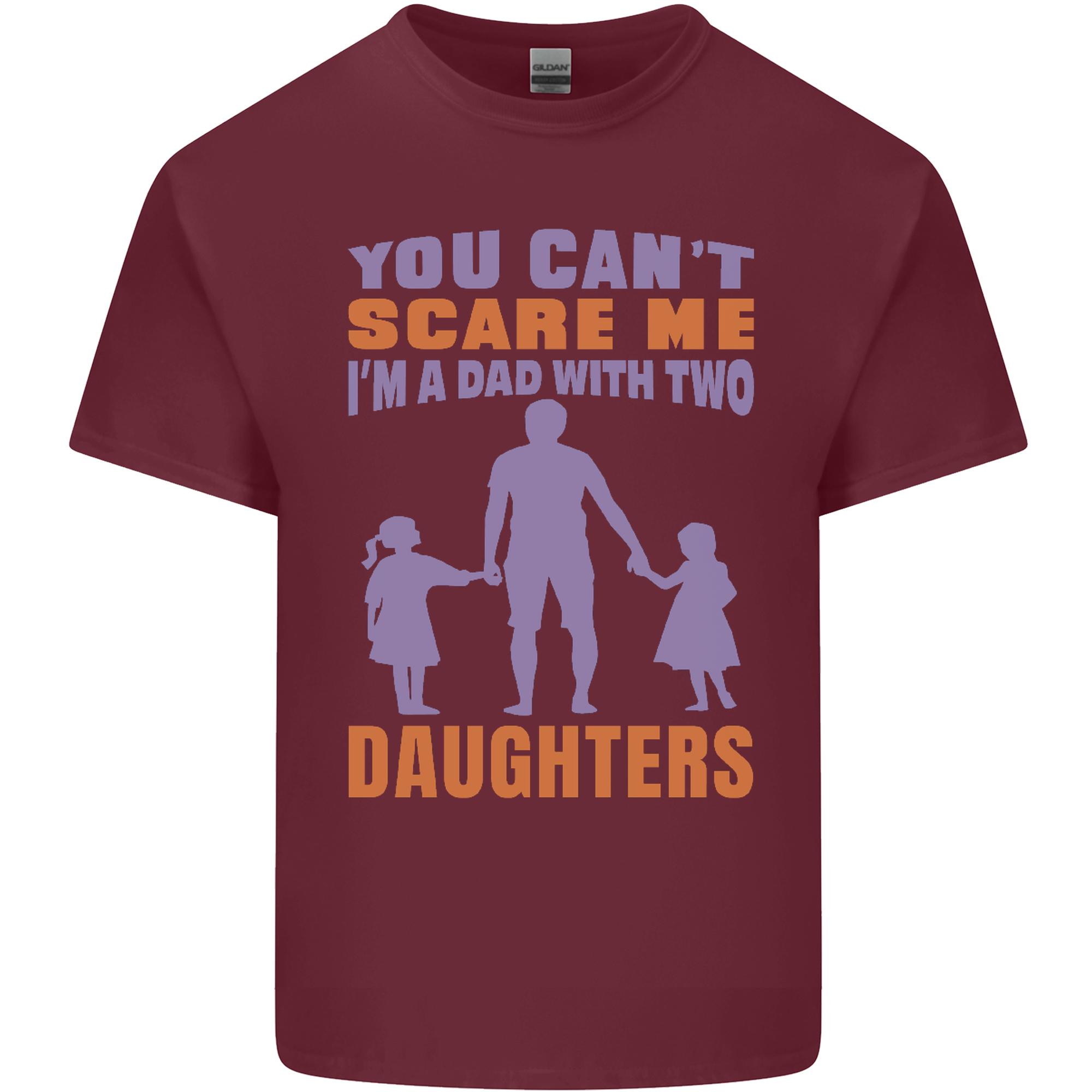 Dad With Two Daughters Funny Fathers Day Unisexs Light Cotton TShirt S
