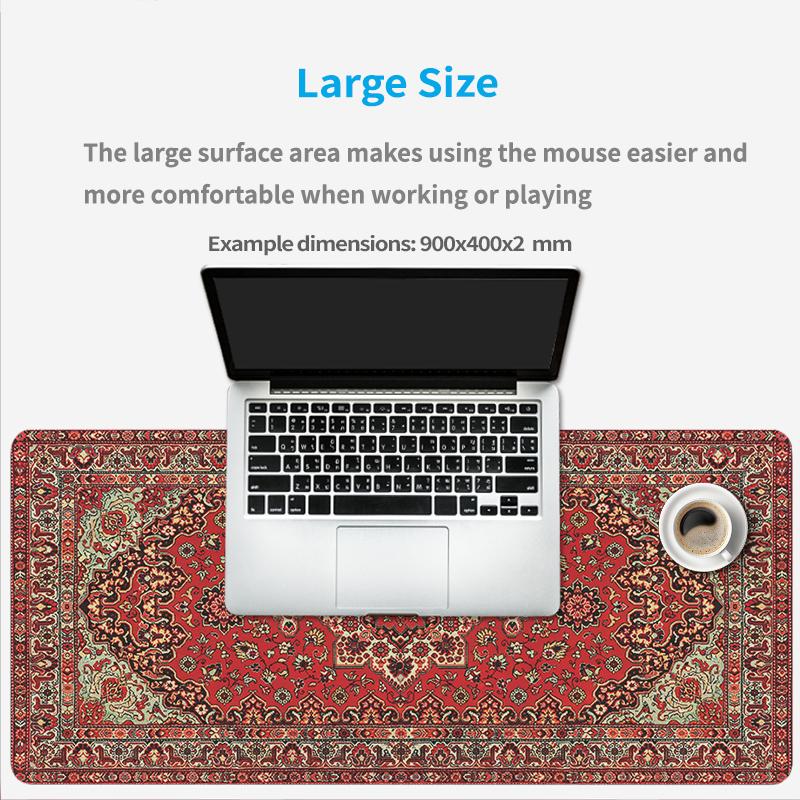 Mauspad Roter Perserteppich Gamer Print-on-Demand Mauspad XXL Mechanische Tastaturunterlage Natürlicher Gummi Bürotischmatte
