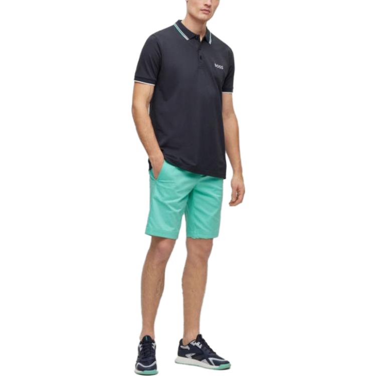 HUGO BOSS SS23 Polo Shirts Men's Dark Blue Crew Neck Moderate Straight Fit 50469094-403