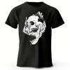 Summer Mens Skull Print Pure Cotton Tshirt Printed Plus Size Womens Pure Cotton Tshirt Casual Street Photography Clothing