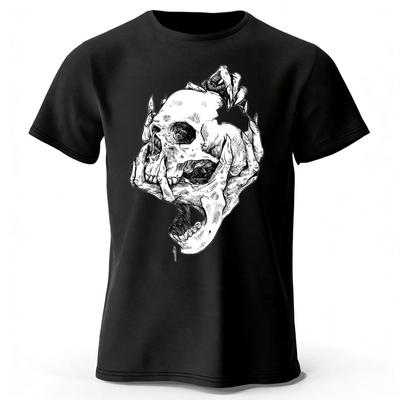 Sommer Herren Totenkopf Aufdruck Reines Baumwoll T-Shirt Bedruckt Große Größen Damen Reines Baumwoll T-Shirt Lässige Streetwear Kleidung