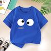 Big Eyes T-shirt for Boys Cotton Kids T Shirt Casual Children Casual Clothes Teen Baby Boy Summer Black Tops 2-14 Years