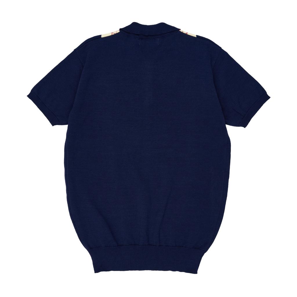 NOSCOULEURS (W)Multi Button Argyll Knit Navy