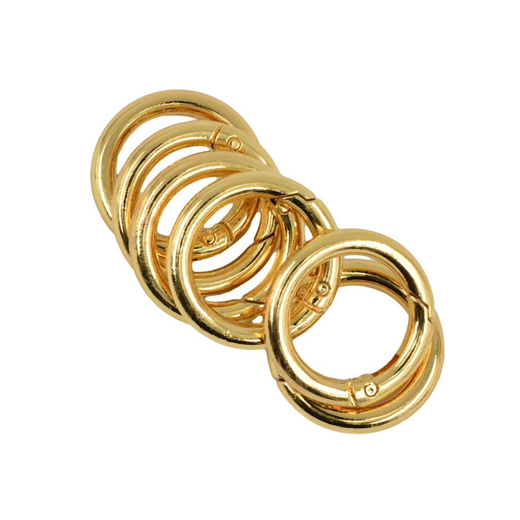 6Pcs 28mm Round Circle Carabiner Spring Snap Clip Hook Keychain