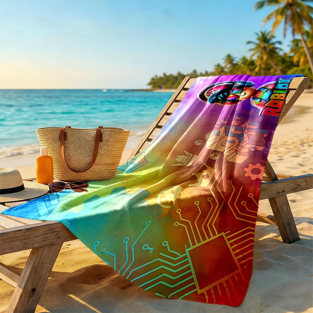 Ręcznik plażowy Roblox Super miękki z mikrofibry Szybkoschnący Materiał Wygodny Lekki Idealny do podróżowania Jogi Kempingu i Pływania